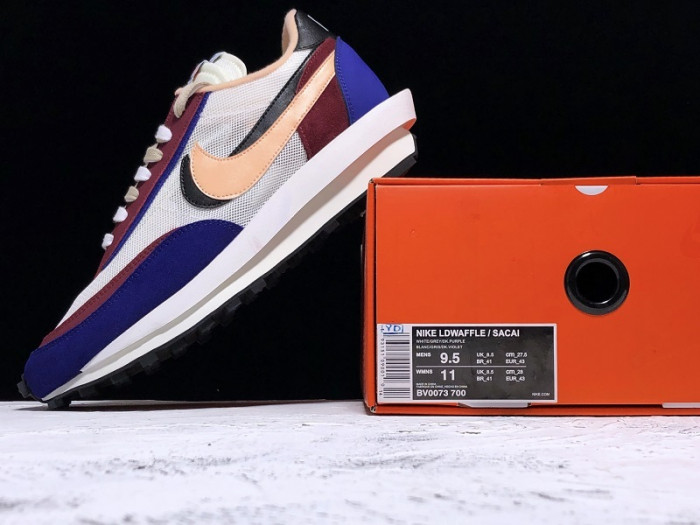 sacai × nike ldv waffle daybreak white blue bv0073-700