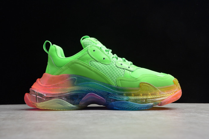 blcg sneaker triple.s.gomma vert-rainbow noir