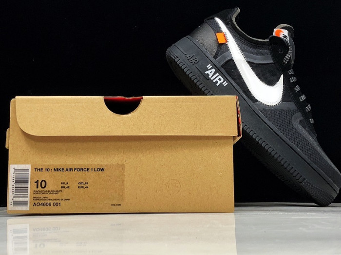 nikeair force 1 low ow black white ao4606-001