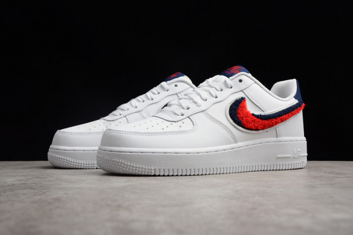 nike air force 1 low lv8 3d chenille swh white red blue 823511-106