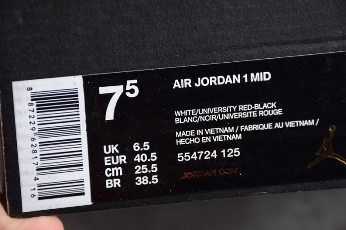 air jordan 1 mid bred multi-color 554724-125