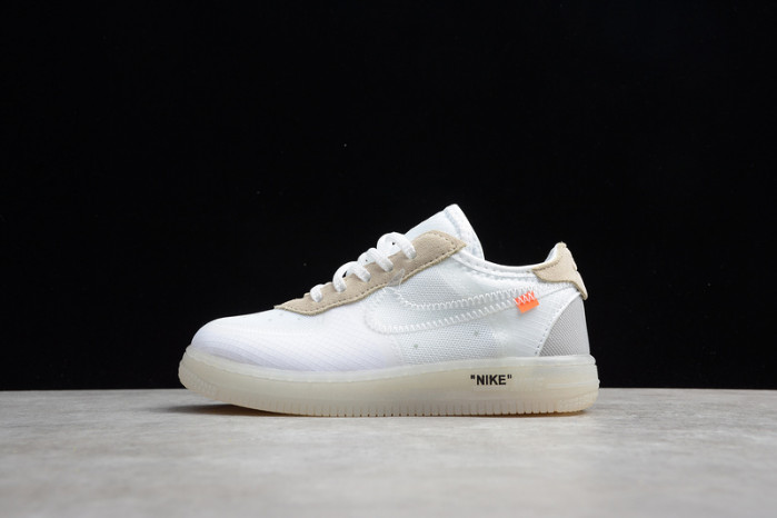 kids nike air force 1 low ow white(td) bv0853-100