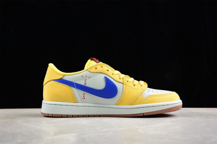 kids travis scott x air jordan 1 low og “canary” dz4137-700