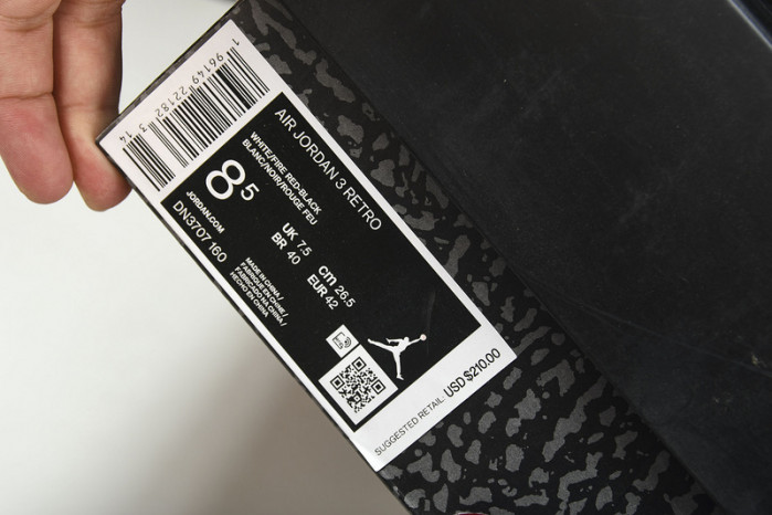 air jordan 3 og fire red 2022 dn3707-160