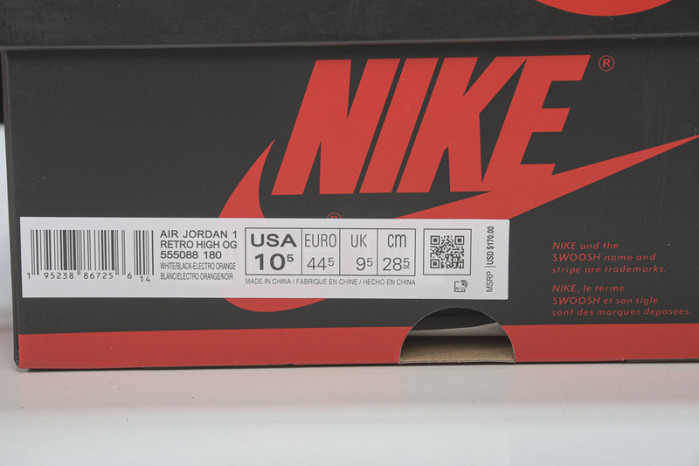 air jordan 1 retro high electro orange 555088-180