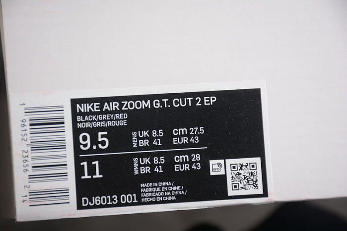 nike zoom gt cut 2 black bright crimson dj6013-001