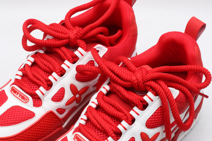 louiv skate sneaker red white