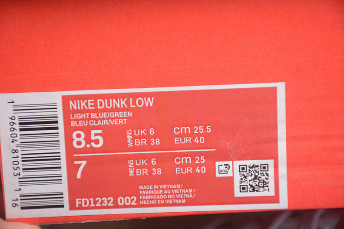 nike dunk low gs “mineral teal” fd1232-002