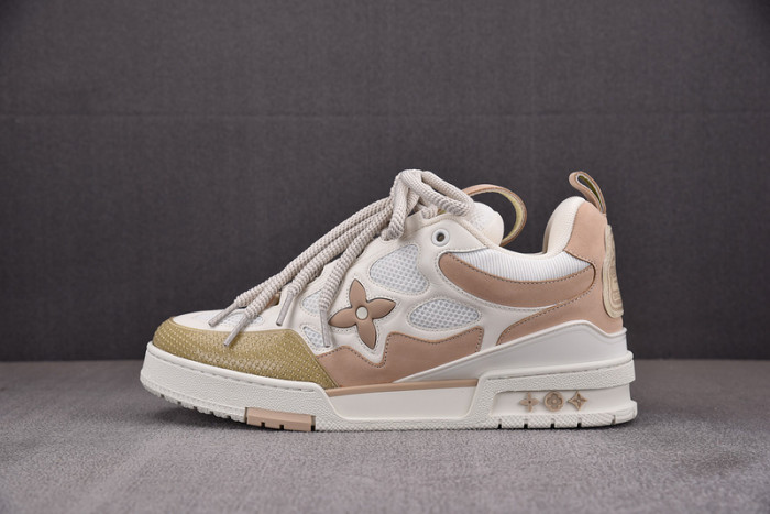 louiv skate sneaker beige white