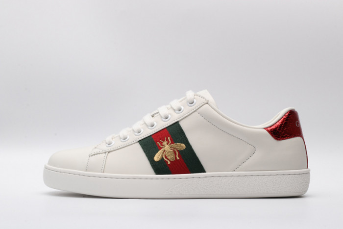 G*u*i ace embroidered low-top sneaker white with bee