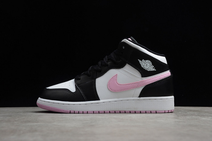 air jordan 1 mid white black light arctic pink 555112-103
