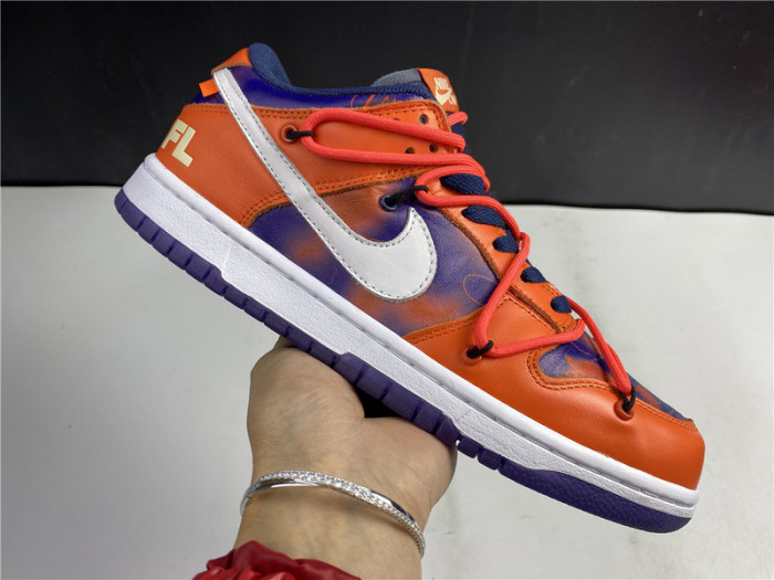 ow x nike sb dunk low orange perple white ct0856-801
