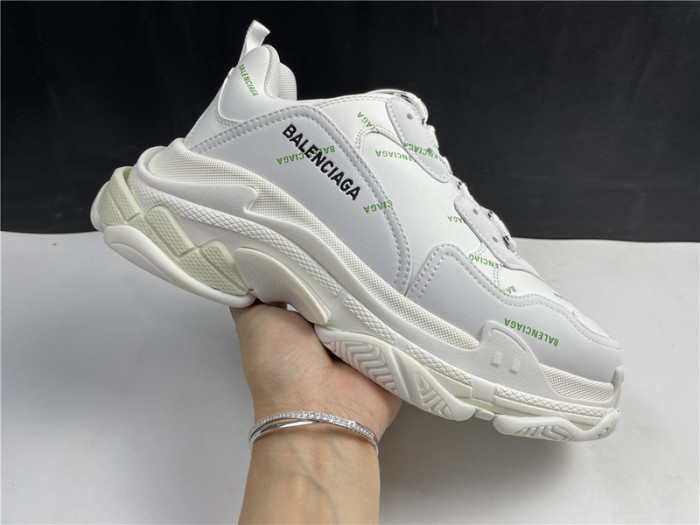 blcg sneaker triple.s.gomma white green 536737 w5fw6 1956