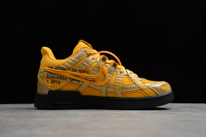 ow nike air rubber dunk “university gold” cu6015-700