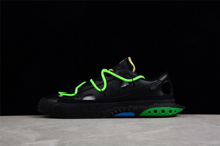 ow x nike blazer low black green dh7863-001