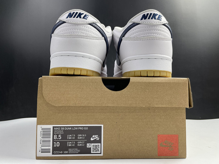 nike sb dunk low orange label white navy cz2249-100