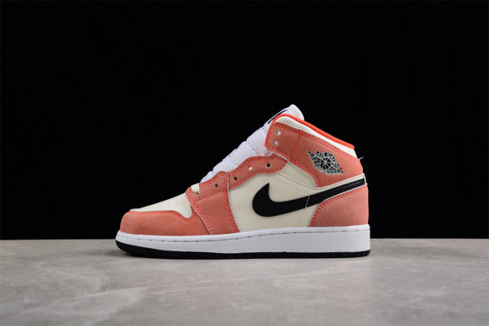 jordan 1 mid se orange suede (gs) dv1336-800