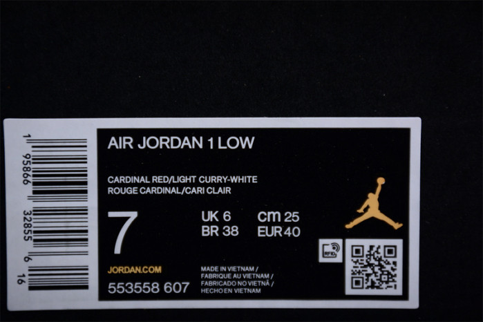 air jordan 1 low “cardinal” 553558-607