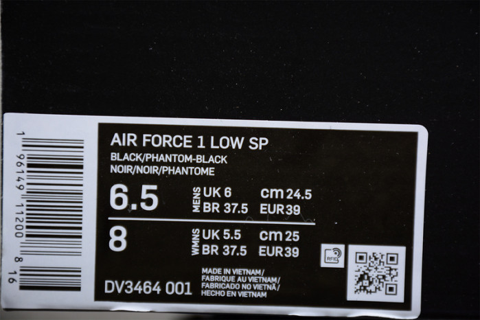 nike air force 1 low sp ambush black dv3464-001