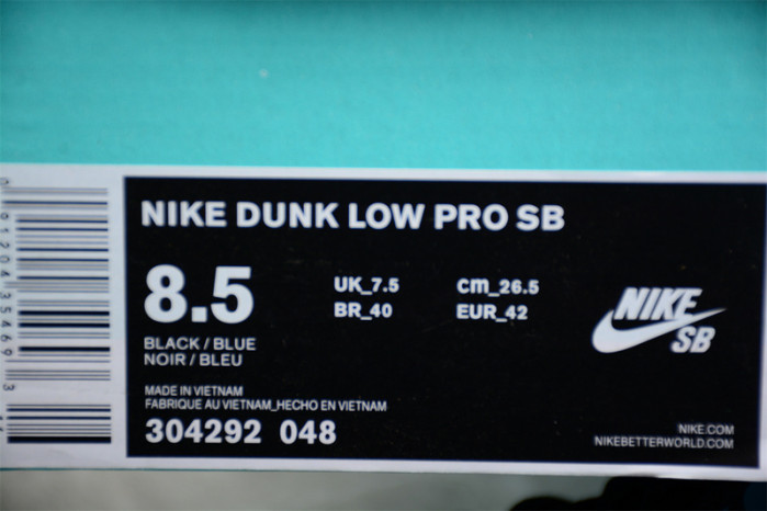 nike sb dunk low “black/university blue” 304292-048