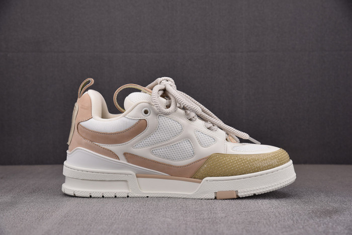 louiv skate sneaker beige white