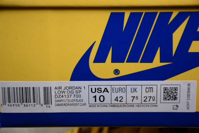 travis scott x air jordan 1 low og “canary” dz4137-700