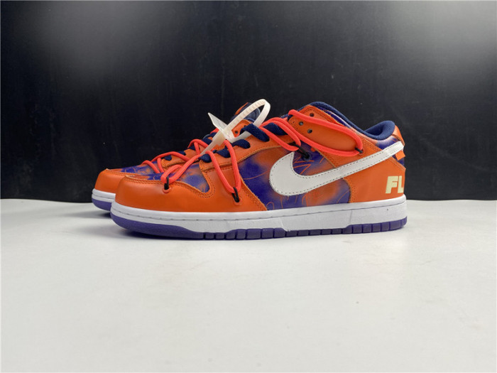 ow x nike sb dunk low orange perple white ct0856-801