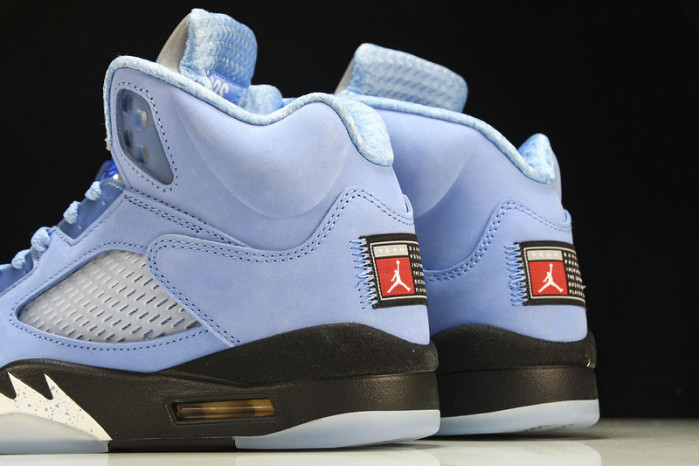 air jordan 5 unc black/clear-white-metallic silver dv1310-401