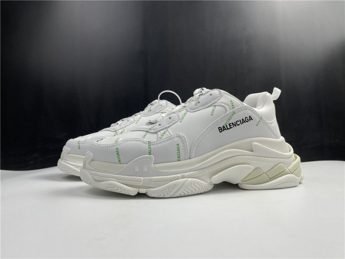 blcg sneaker triple.s.gomma white green 536737 w5fw6 1956