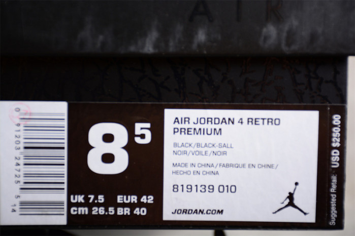 air jordan 4 “premium pinnacle” black 819139-010