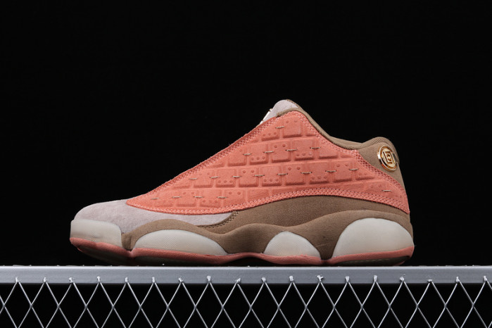 clot x air jordan 13 low sepia stone/canteen-terra blush at3102-200