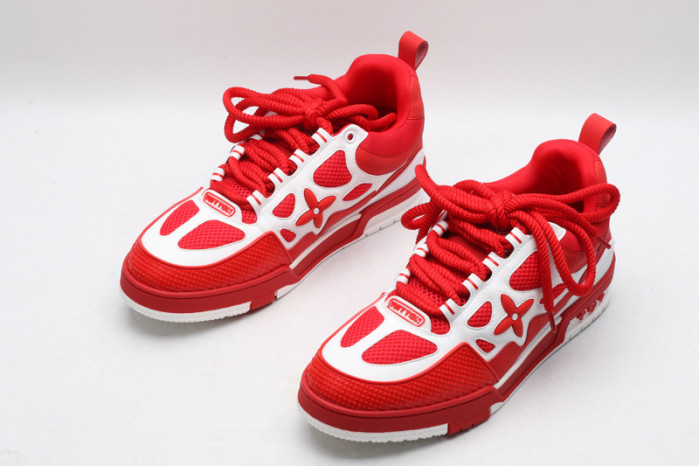 louiv skate sneaker red white