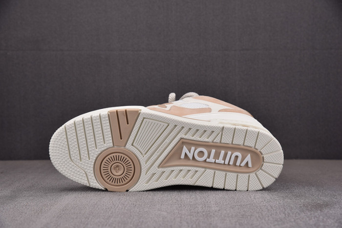 louiv skate sneaker beige white