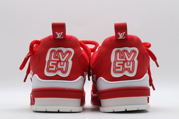 louiv skate sneaker red white