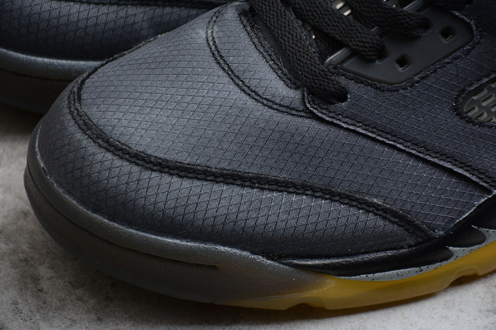 air jordan 5 retro ow black/muslin-fire red ct8480-001