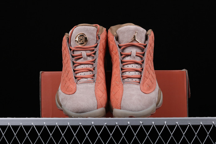 clot x air jordan 13 low sepia stone/canteen-terra blush at3102-200
