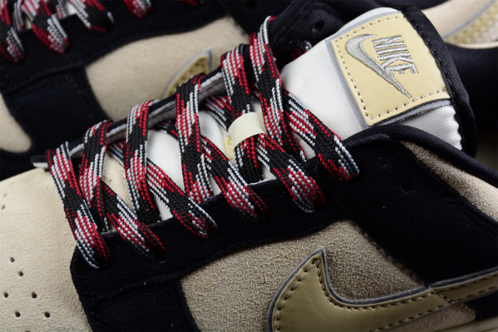 nike dunk low lx black suede team gold (w) dv3054-001