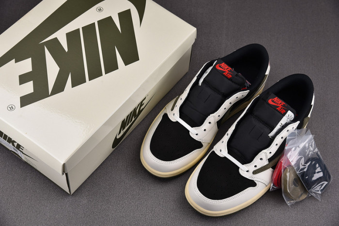 kids travis scott x air jordan 1 low og wmns “olive” dz4137-106