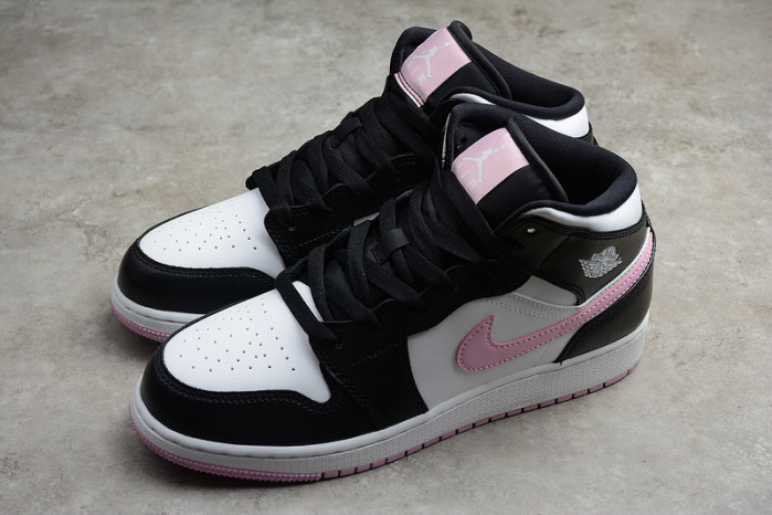 air jordan 1 mid white black light arctic pink 555112-103