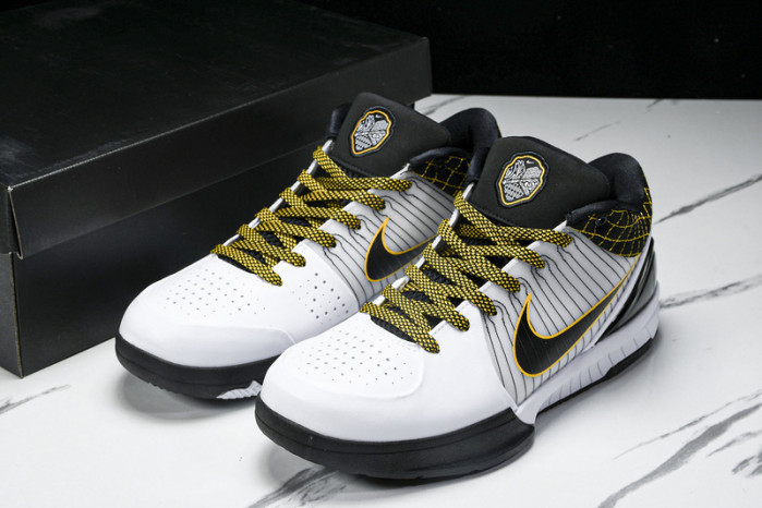 nike kobe 4 protro white black del sol av6339-101