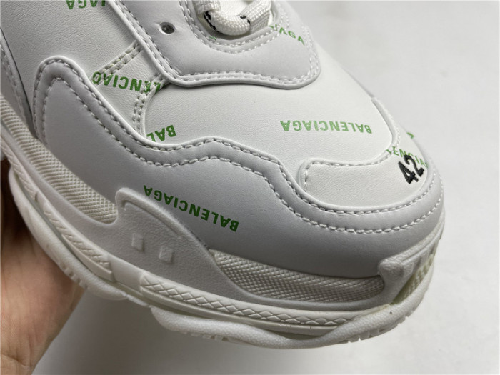 blcg sneaker triple.s.gomma white green 536737 w5fw6 1956