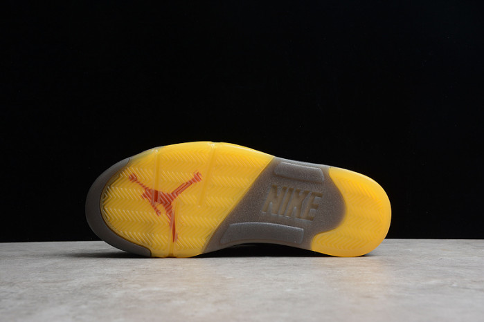 air jordan 5 retro ow black/muslin-fire red ct8480-001