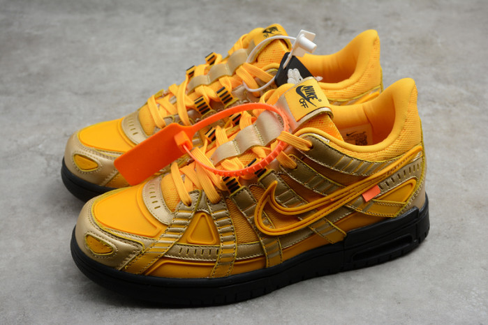 ow nike air rubber dunk “university gold” cu6015-700
