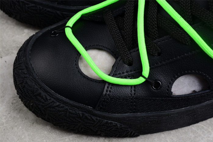 ow x nike blazer low black green dh7863-001