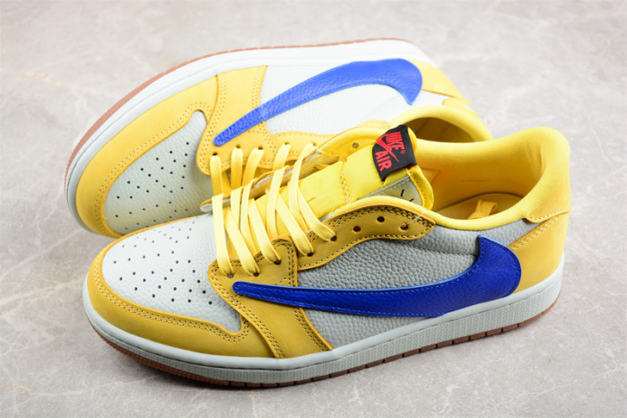 kids travis scott x air jordan 1 low og “canary” dz4137-700