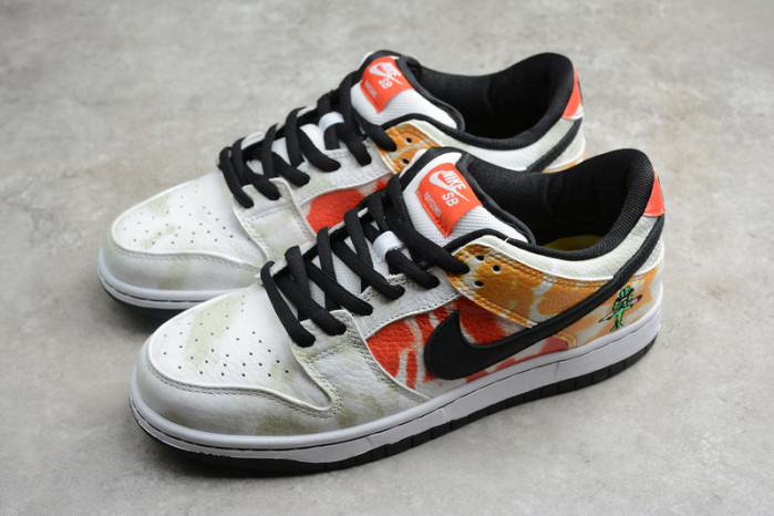 nike sb dunk low raygun tie-dye white bq6832-101