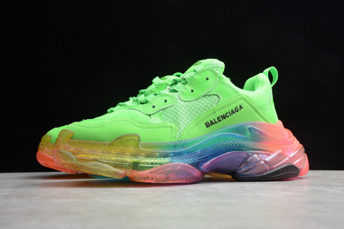 blcg sneaker triple.s.gomma vert-rainbow noir