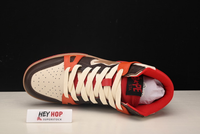 a bathing ape bape sta 93 hi red orange light sand hp33-107