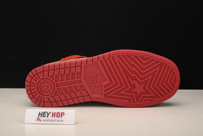 a bathing ape bape sta 93 hi red orange light sand hp33-107