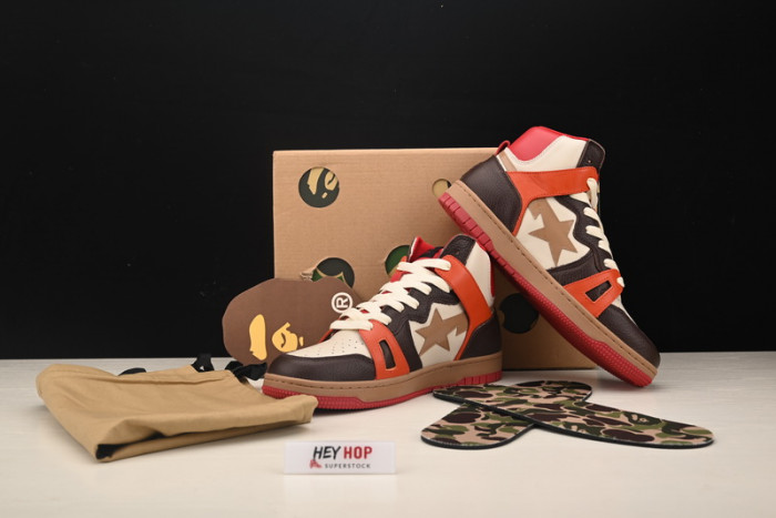 a bathing ape bape sta 93 hi red orange light sand hp33-107